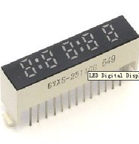 common anode black face white segment epoxy type 5 digit 7-segment display